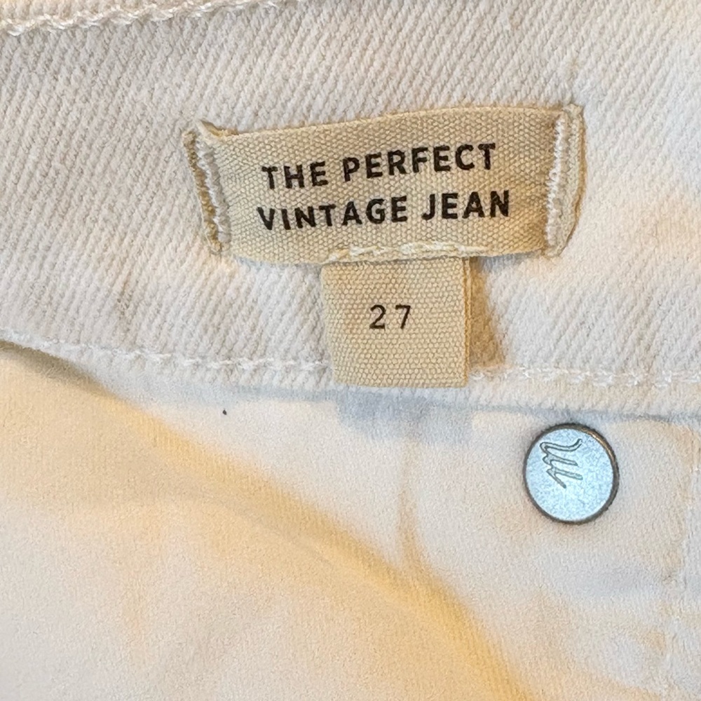 Hi Rise Straight Leg Ankle Length Jeans With Raw Hem The Perfect Vintage Jean - Picture 5 of 14